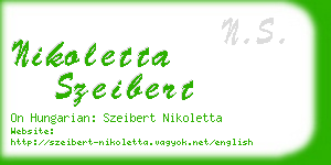 nikoletta szeibert business card